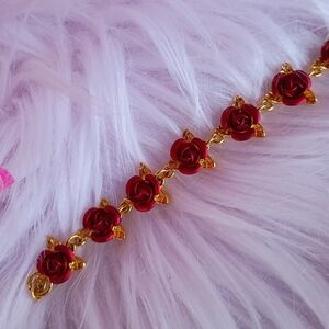 Danbury Mint Blooming Dozen Red Roses 14k Gold-Clad Valentine's Day Bracelet